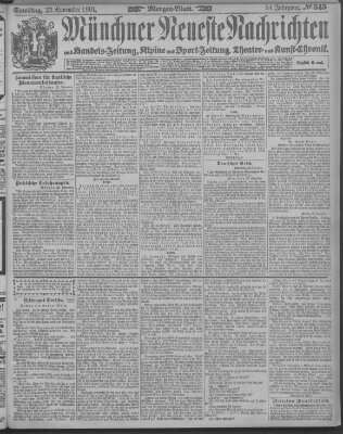 Münchner neueste Nachrichten Samstag 23. November 1901