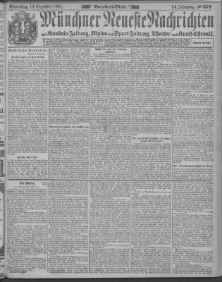 Münchner neueste Nachrichten Dienstag 10. Dezember 1901