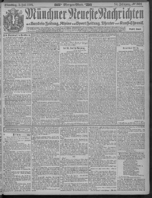 Münchner neueste Nachrichten Dienstag 2. Juli 1901
