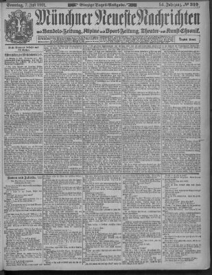Münchner neueste Nachrichten Sonntag 7. Juli 1901