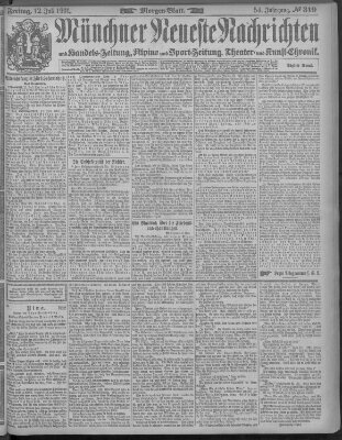 Münchner neueste Nachrichten Freitag 12. Juli 1901