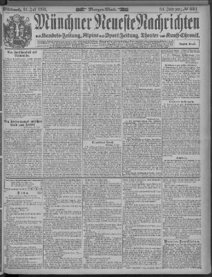 Münchner neueste Nachrichten Mittwoch 31. Juli 1901