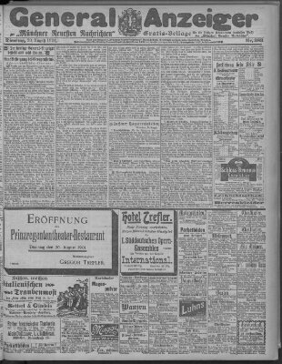 Münchner neueste Nachrichten Dienstag 20. August 1901