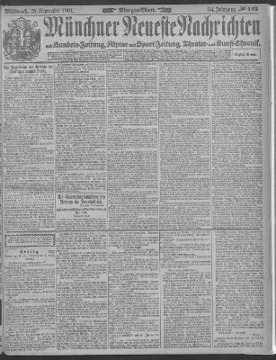 Münchner neueste Nachrichten Mittwoch 25. September 1901