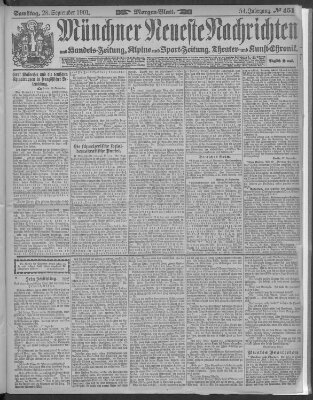 Münchner neueste Nachrichten Samstag 28. September 1901