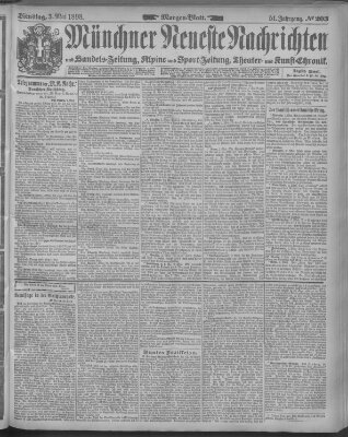 Münchner neueste Nachrichten Dienstag 3. Mai 1898