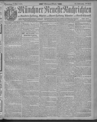 Münchner neueste Nachrichten Samstag 7. Mai 1898