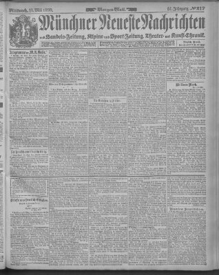 Münchner neueste Nachrichten Mittwoch 11. Mai 1898
