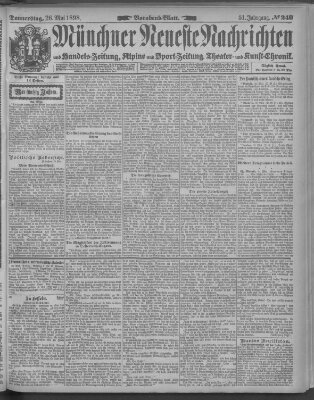 Münchner neueste Nachrichten Donnerstag 26. Mai 1898
