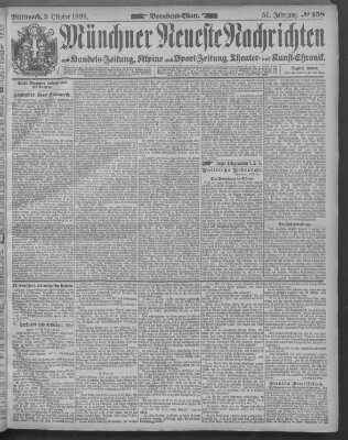 Münchner neueste Nachrichten Mittwoch 5. Oktober 1898