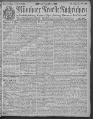 Münchner neueste Nachrichten Donnerstag 6. Oktober 1898