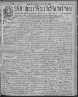 Münchner neueste Nachrichten Sonntag 30. Oktober 1898