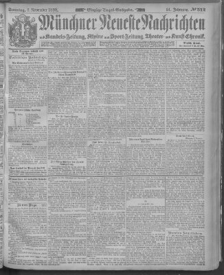 Münchner neueste Nachrichten Sonntag 6. November 1898