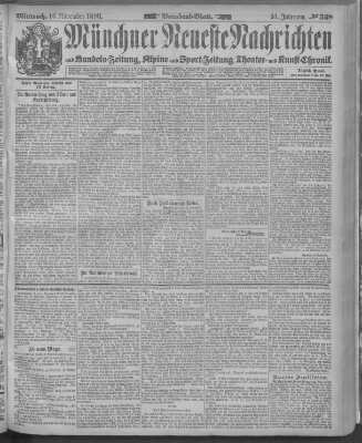 Münchner neueste Nachrichten Mittwoch 16. November 1898