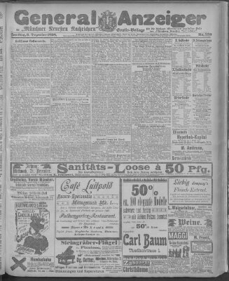Münchner neueste Nachrichten Samstag 3. Dezember 1898