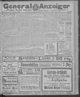 Münchner neueste Nachrichten Donnerstag 22. Dezember 1898