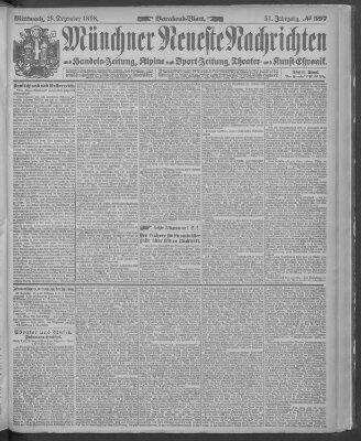 Münchner neueste Nachrichten Mittwoch 28. Dezember 1898