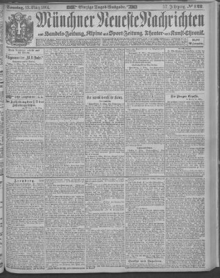 Münchner neueste Nachrichten Sonntag 13. März 1904