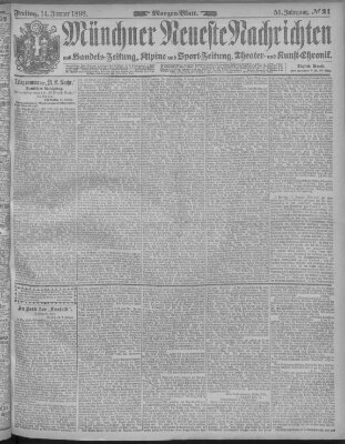 Münchner neueste Nachrichten Freitag 14. Januar 1898
