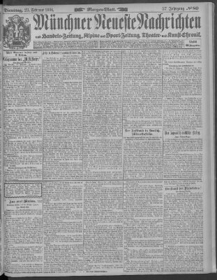 Münchner neueste Nachrichten Dienstag 23. Februar 1904