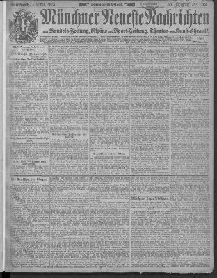 Münchner neueste Nachrichten Mittwoch 1. April 1903