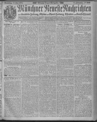 Münchner neueste Nachrichten Sonntag 18. Mai 1902