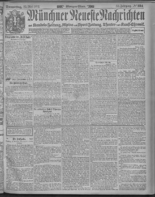 Münchner neueste Nachrichten Donnerstag 22. Mai 1902