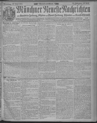 Münchner neueste Nachrichten Dienstag 27. Mai 1902