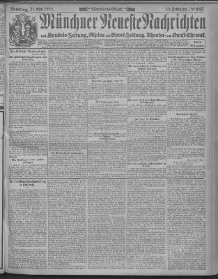 Münchner neueste Nachrichten Samstag 31. Mai 1902