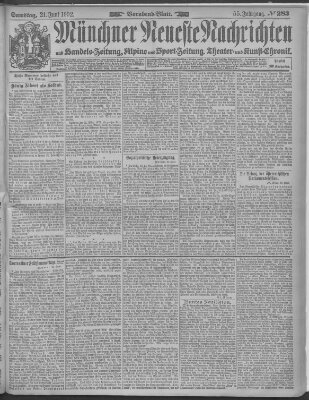 Münchner neueste Nachrichten Samstag 21. Juni 1902