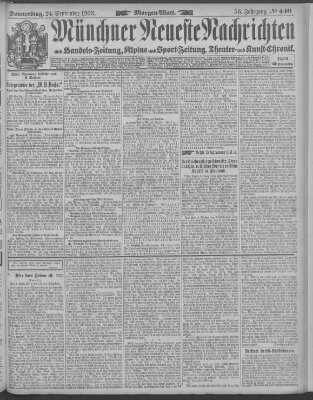 Münchner neueste Nachrichten Donnerstag 24. September 1903