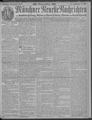 Münchner neueste Nachrichten Freitag 30. Januar 1903
