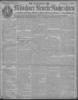 Münchner neueste Nachrichten Mittwoch 6. Mai 1903
