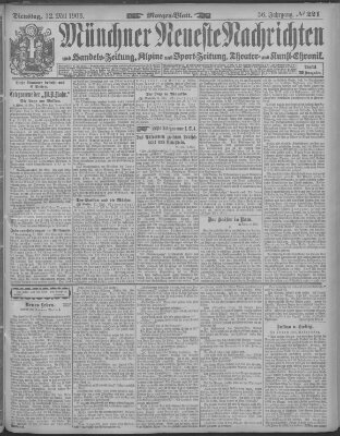 Münchner neueste Nachrichten Dienstag 12. Mai 1903