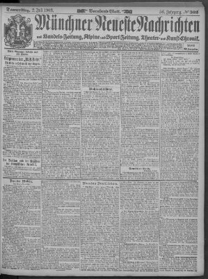 Münchner neueste Nachrichten Donnerstag 2. Juli 1903