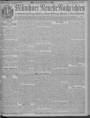 Münchner neueste Nachrichten Samstag 16. Januar 1904