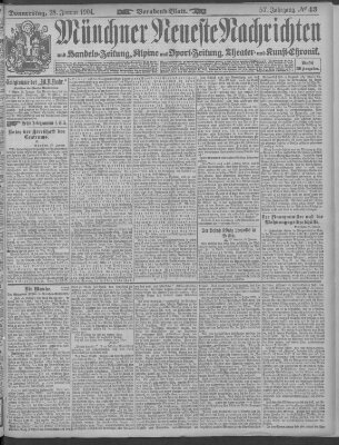Münchner neueste Nachrichten Donnerstag 28. Januar 1904
