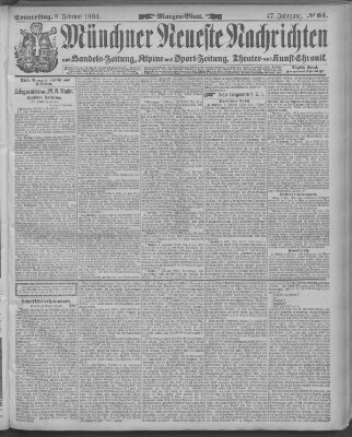 Münchner neueste Nachrichten Donnerstag 8. Februar 1894