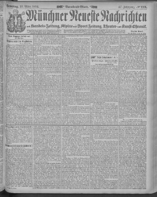 Münchner neueste Nachrichten Samstag 10. März 1894