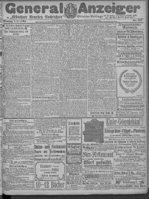 Münchner neueste Nachrichten Montag 4. Juli 1904