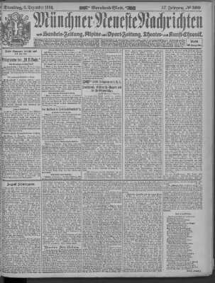 Münchner neueste Nachrichten Dienstag 6. Dezember 1904