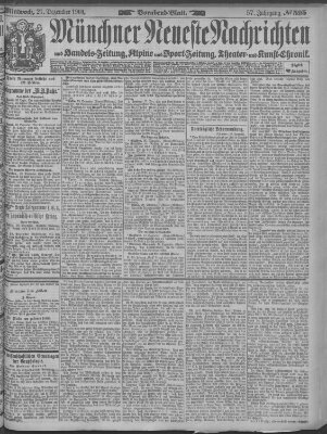 Münchner neueste Nachrichten Mittwoch 21. Dezember 1904
