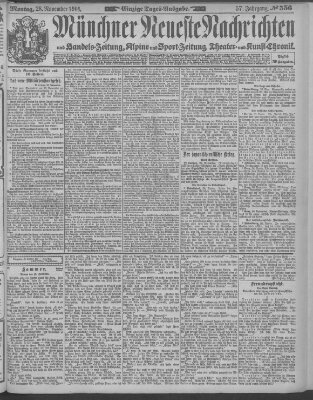 Münchner neueste Nachrichten Montag 28. November 1904