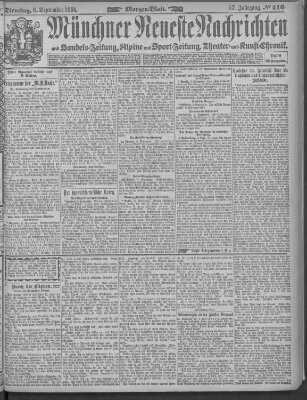Münchner neueste Nachrichten Dienstag 6. September 1904