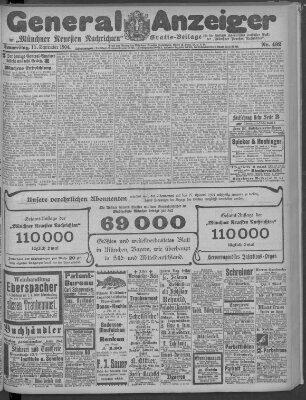 Münchner neueste Nachrichten Donnerstag 15. September 1904