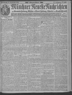 Münchner neueste Nachrichten Mittwoch 21. September 1904
