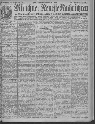 Münchner neueste Nachrichten Mittwoch 20. September 1905