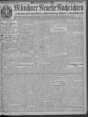 Münchner neueste Nachrichten Mittwoch 4. Mai 1904