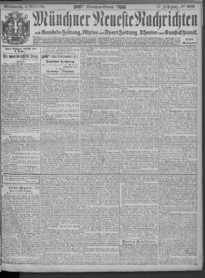 Münchner neueste Nachrichten Mittwoch 4. Mai 1904