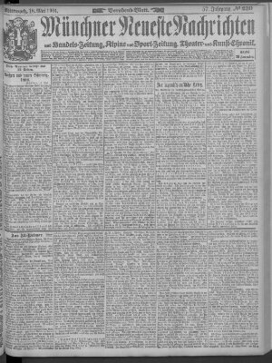 Münchner neueste Nachrichten Mittwoch 18. Mai 1904